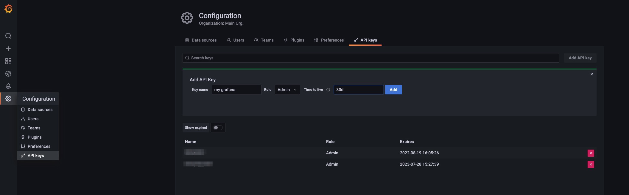 grafana-apikeys